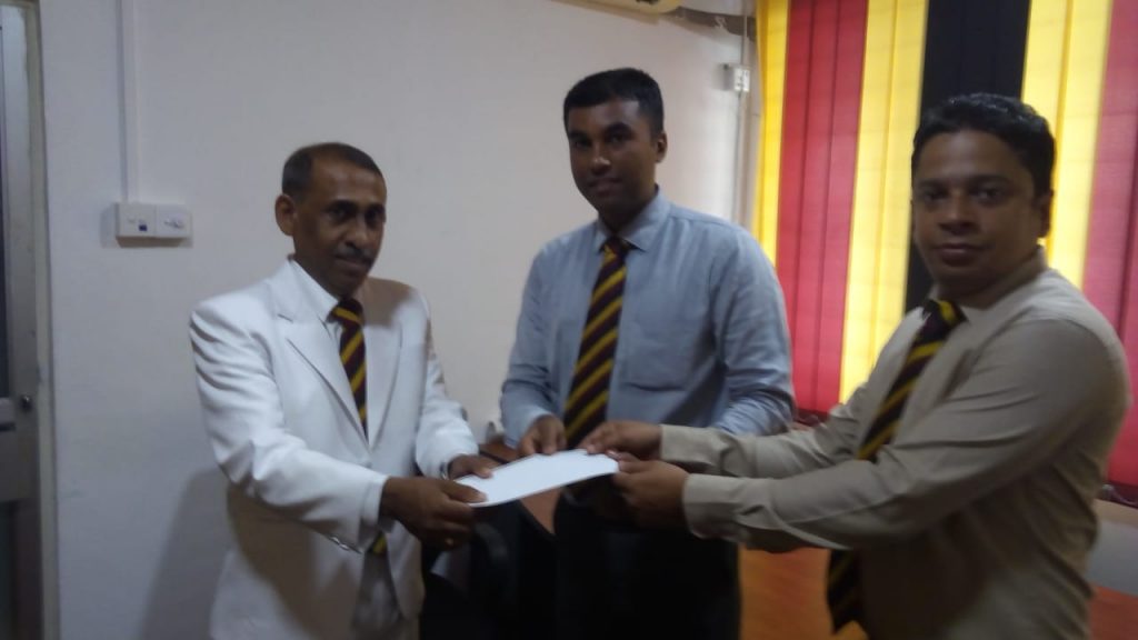 Donation for the printing of past papers for the O/L pre-examination test